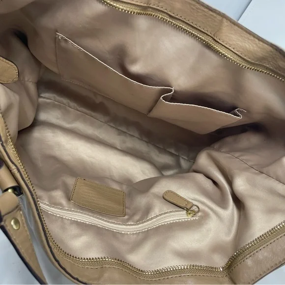 Coach Tan Leather Handbag with Gold Accents - Picture 7 of 7